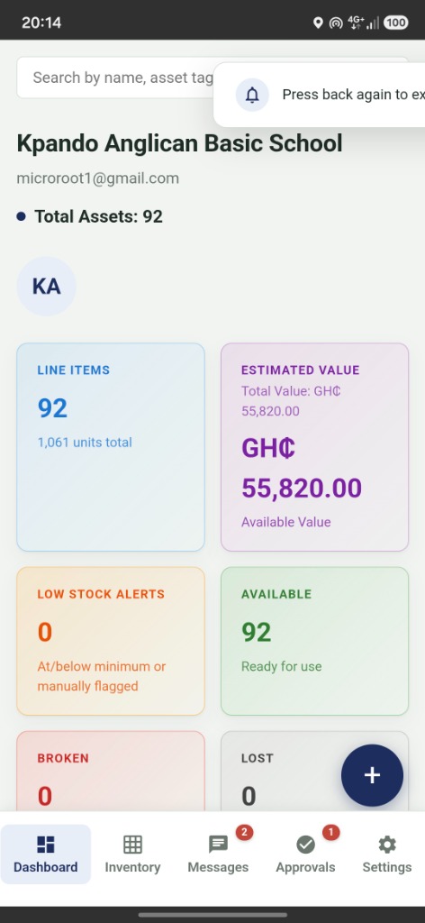 School Inventory View